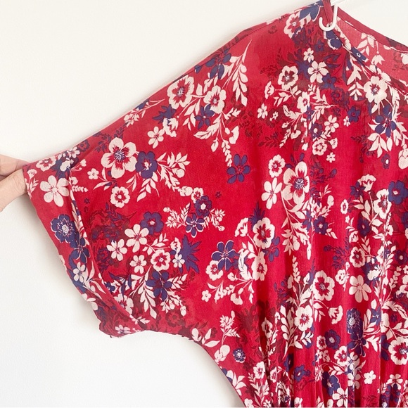 Xirena Red Floral Aubrey Tiered Dress - Picture 3 of 9